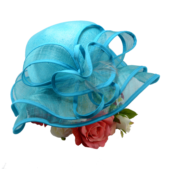 cappello cerimonia turchese